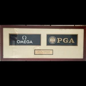 30” Glass Wood Frame PGA Golf & Omega Wall Plaque